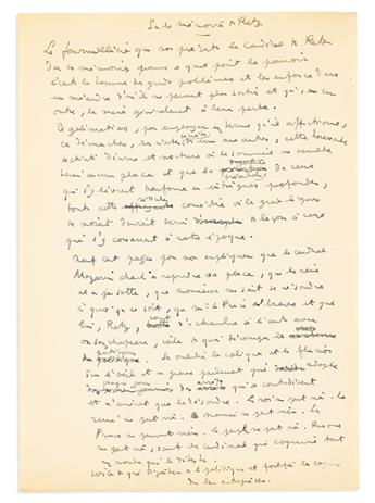 COCTEAU, JEAN. Group of 10 Autograph Manuscripts, including 5 Signed, brief or fragmentary working drafts of reviews for books or films